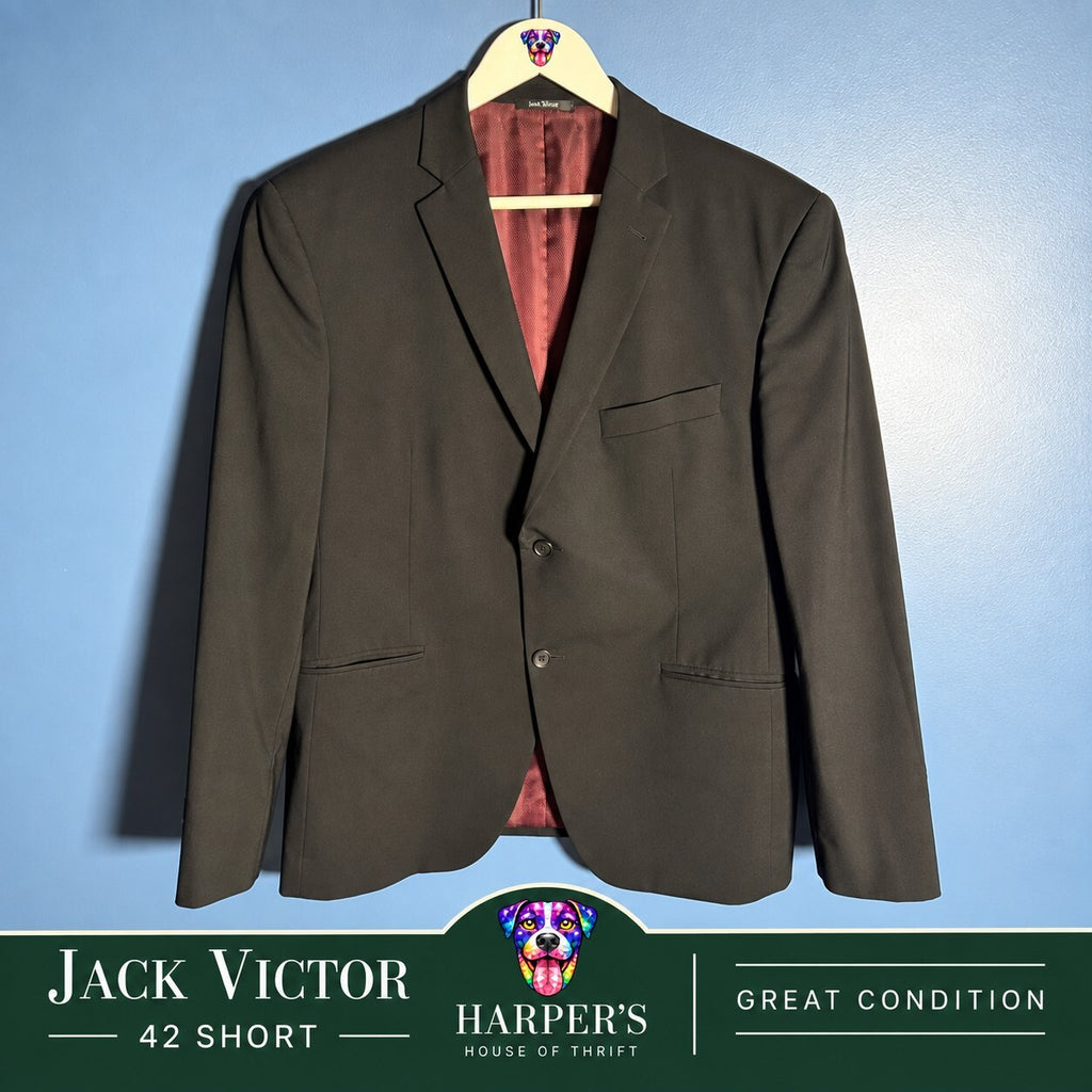 Jack Victor Prossimo Men’s Black Wool Blazer Sport Coat 42S Made in Canada