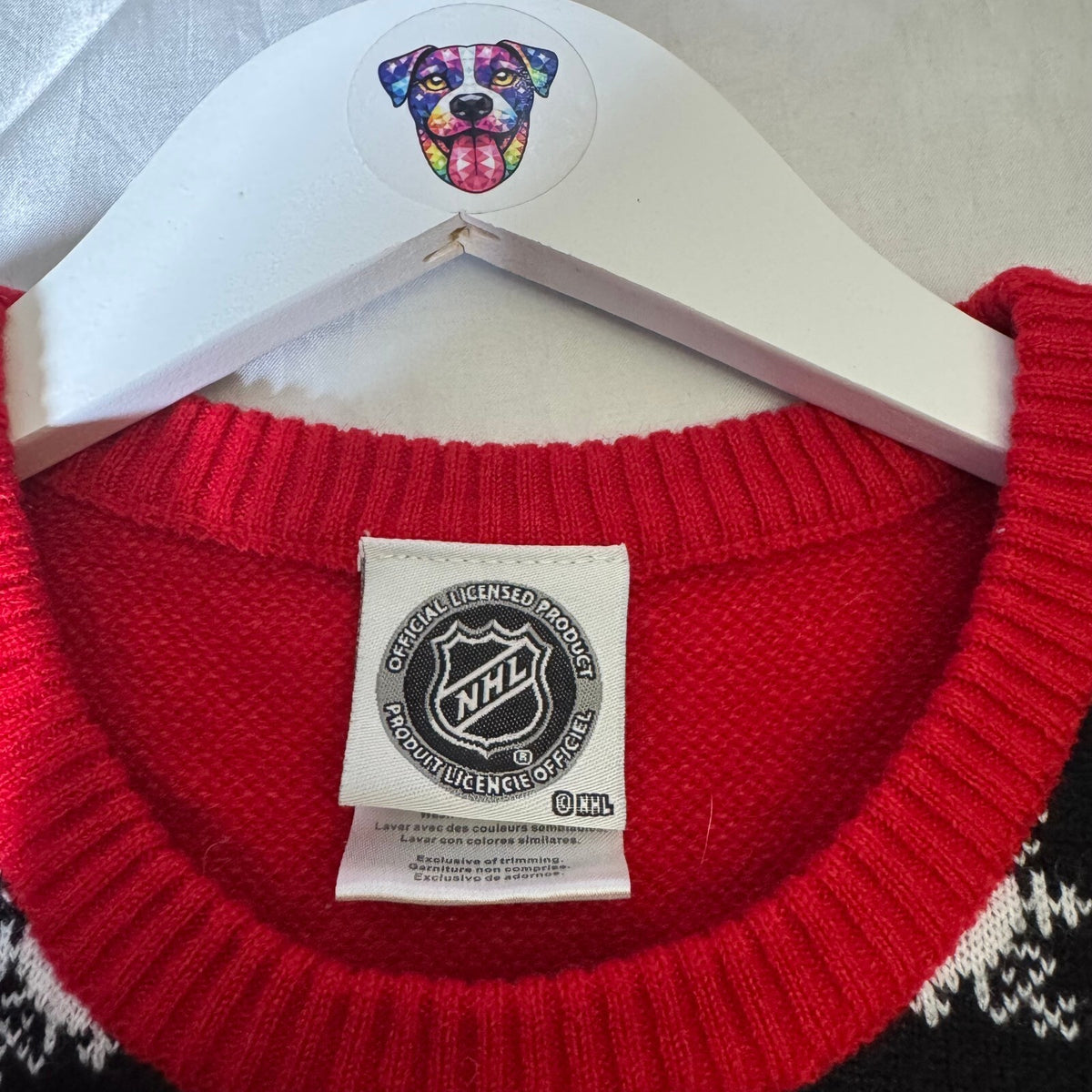 Calgary Flames Ugly Christmas Sweater NHL Official Licensed Red Black Size M