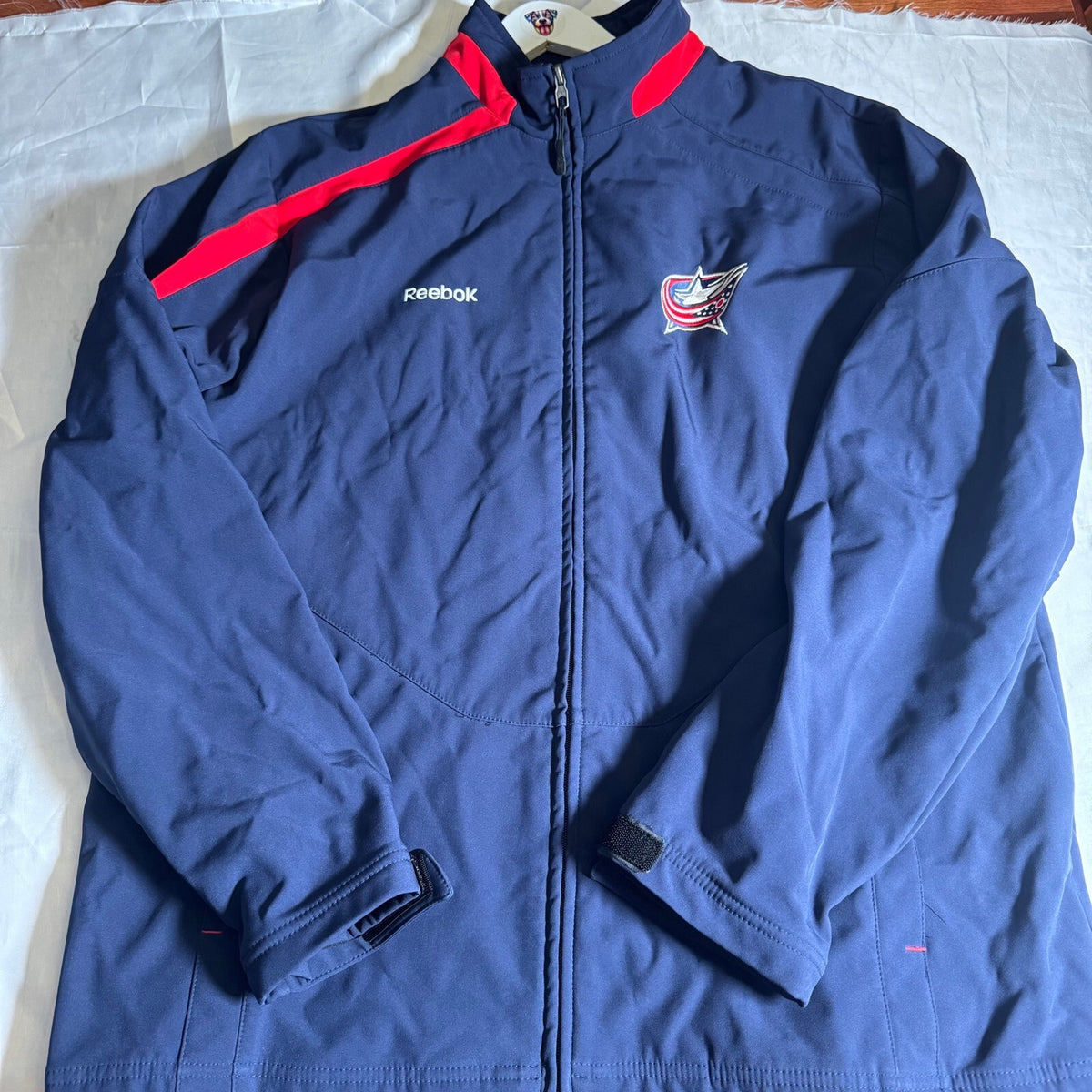 Reebok Columbus Blue Jackets NHL Center Ice Full Zip Jacket Navy L 2000s