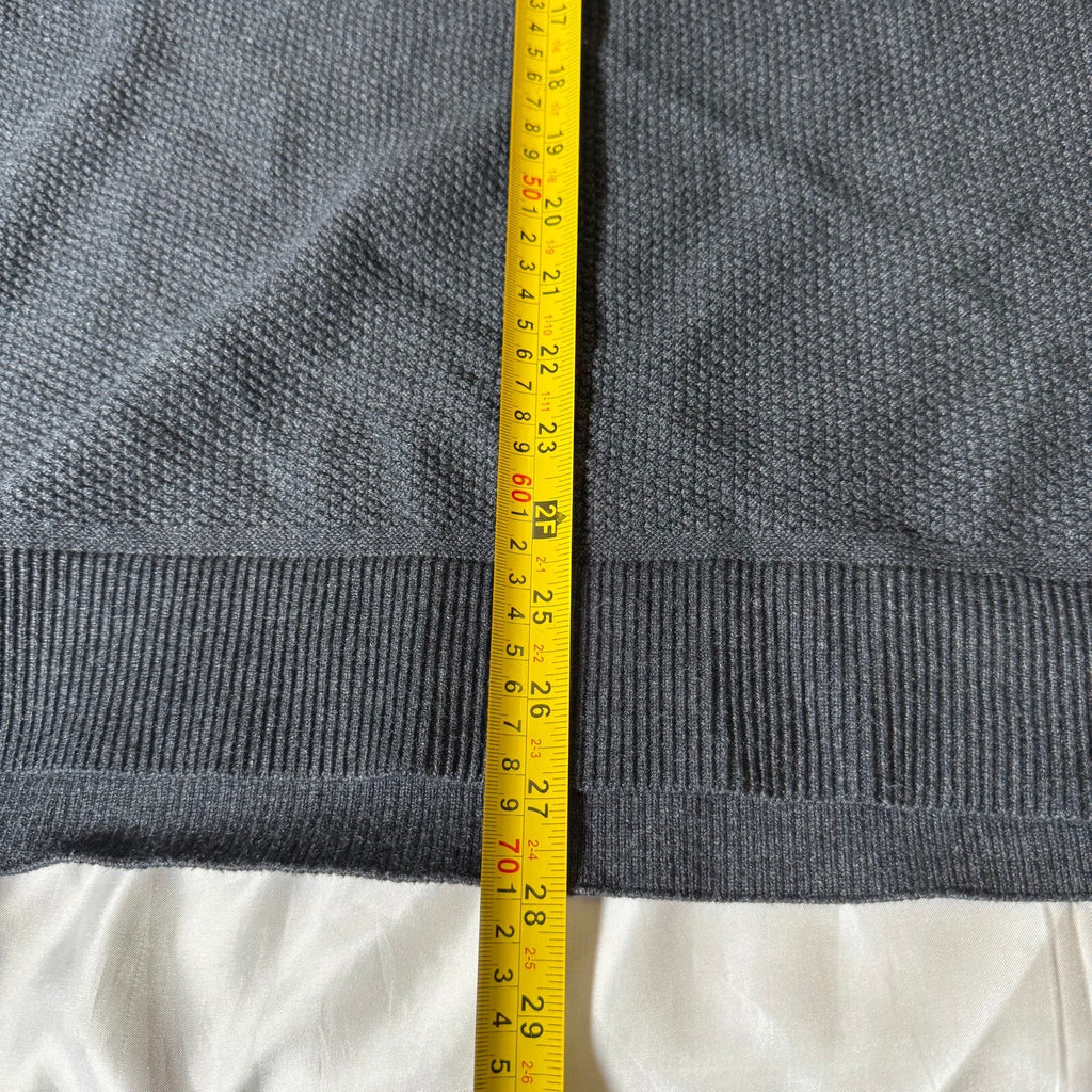 Lululemon Men's Textured Knit Crew Neck Sweater Charcoal Gray Pullover Size XL