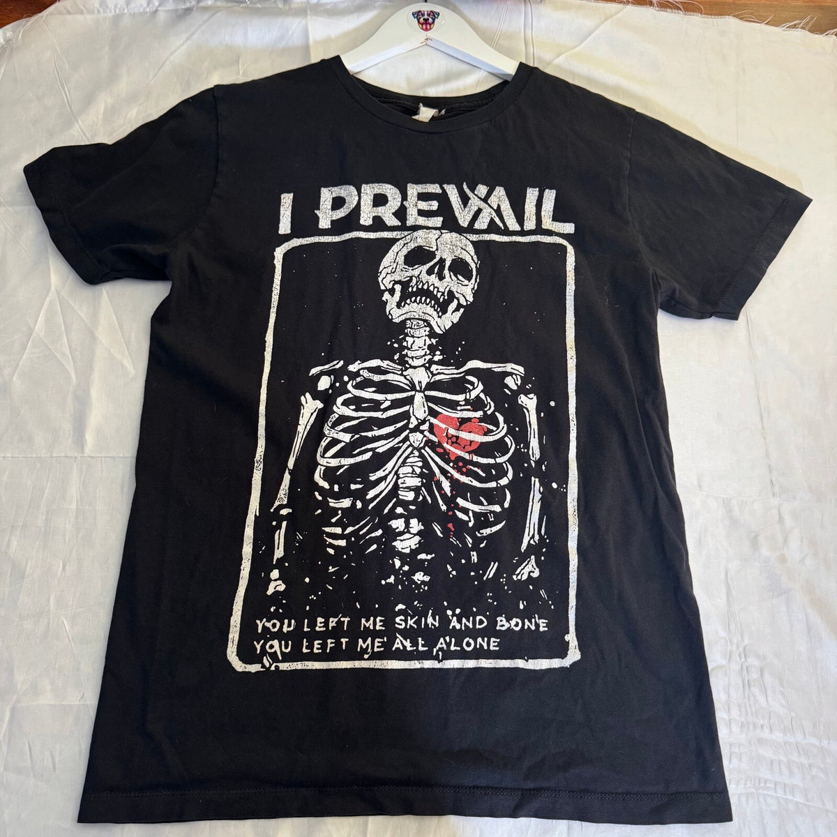 I Prevail Skeleton Skin and Bone Band Graphic T-Shirt Black Metalcore Tee