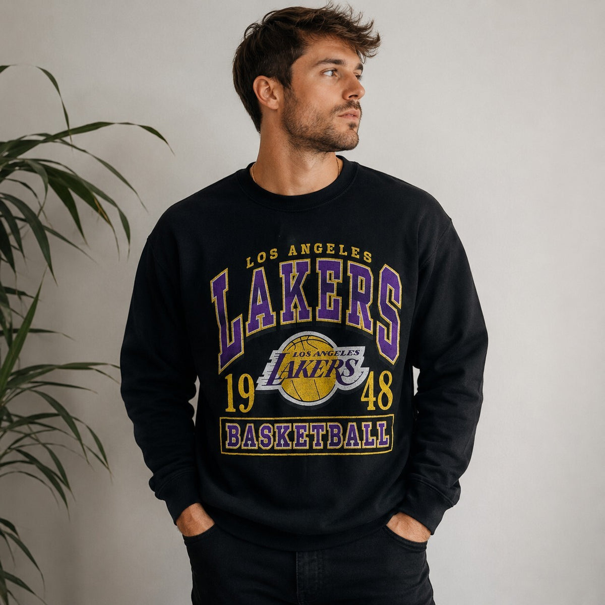 '47 Brand Los Angeles Lakers Heritage Crewneck Sweatshirt Sz M NWT