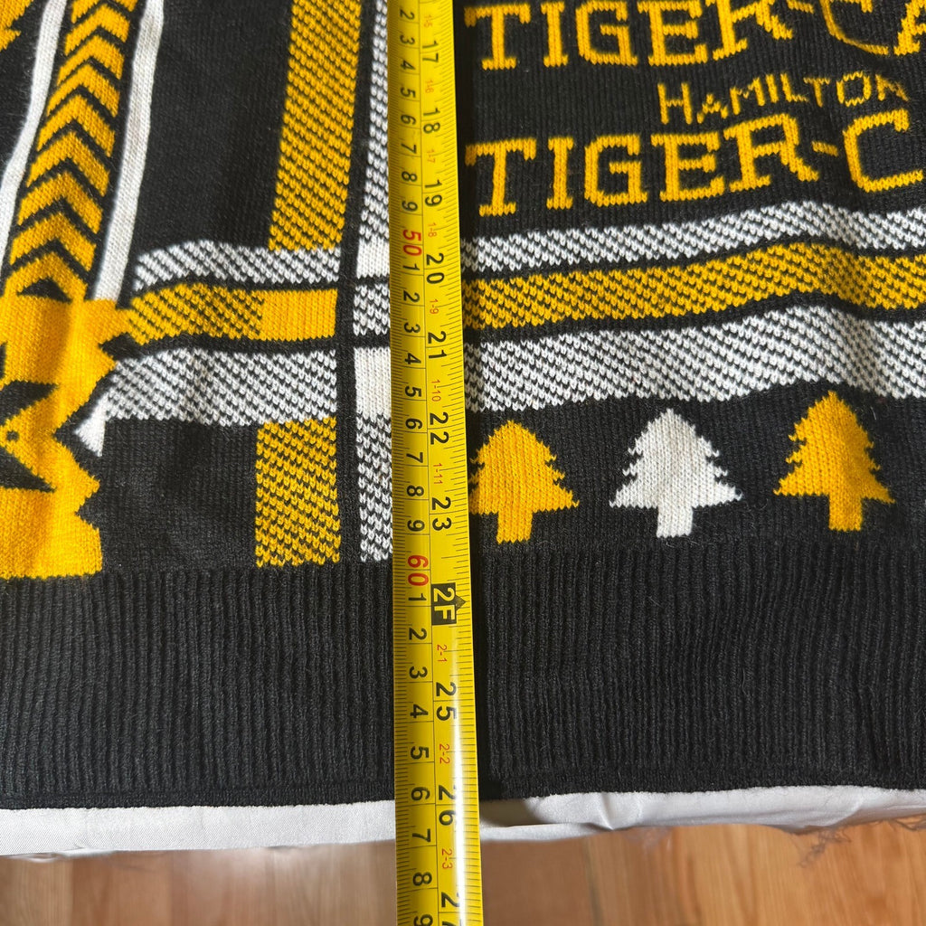 FOCO Hamilton Tiger-Cats Ugly Christmas Sweater CFL Black Gold Knit Size S
