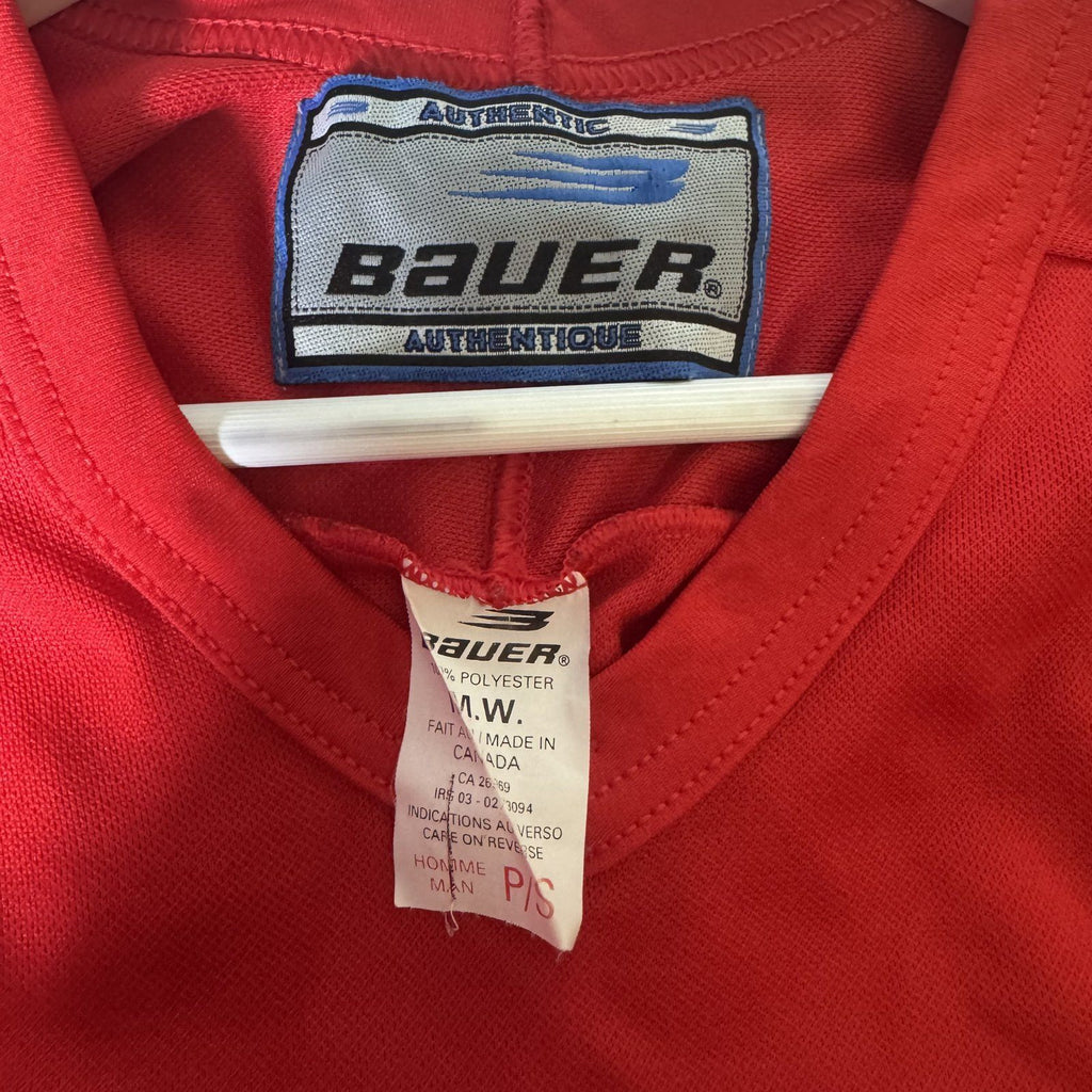 Vintage 90s Bauer Detroit Red Wings NHL Hockey Jersey Made In Canada Sz S