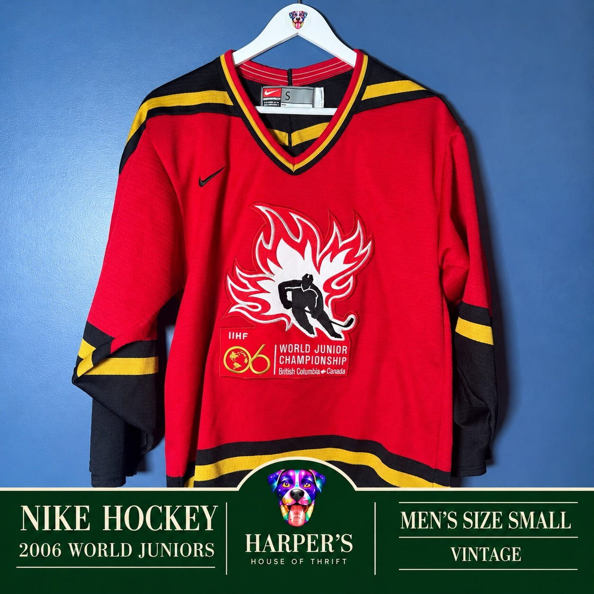Vintage 2006 Nike IIHF World Junior Hockey Championship Jersey Red Small