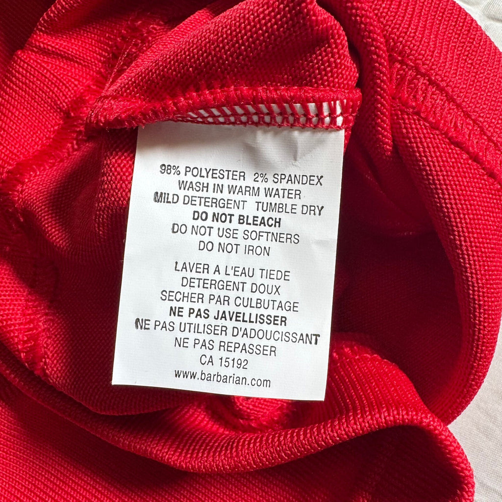 Barbarian Pro-Fit Rugby Jersey Red White Short Sleeve Made in Canada XS NWT