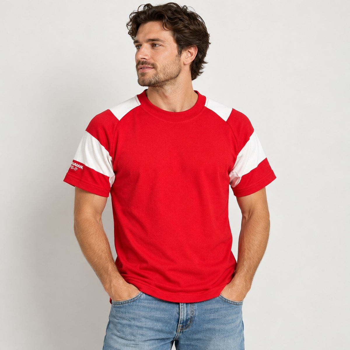 Barbarian Pro-Fit Rugby Jersey Red White Short Sleeve Made in Canada XS NWT