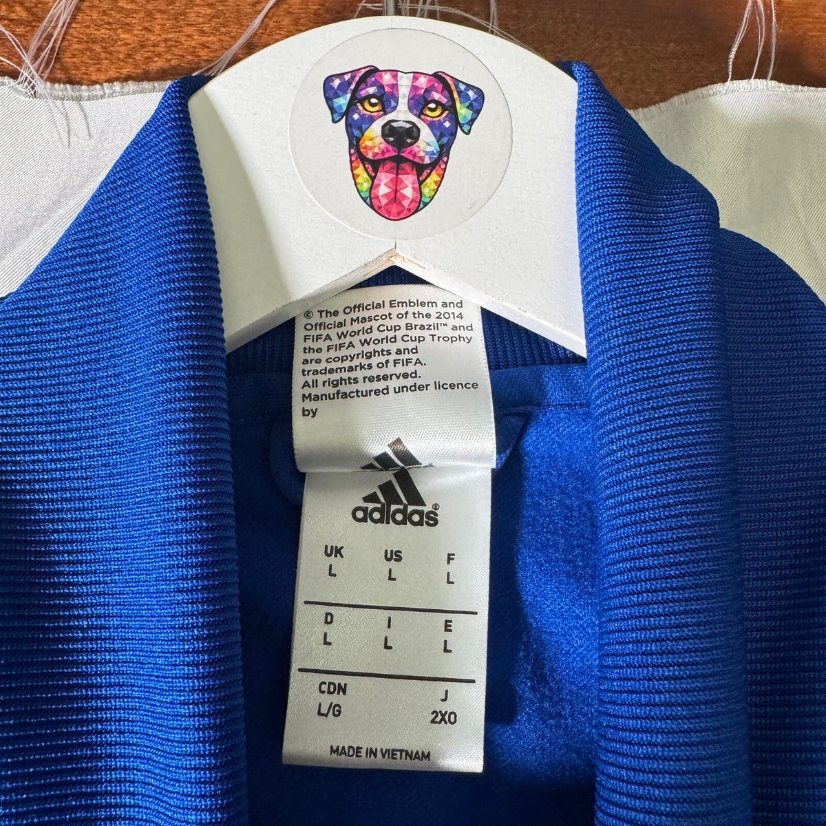 Adidas FIFA World Cup 2014 Brazil France Track Jacket Blue Size L