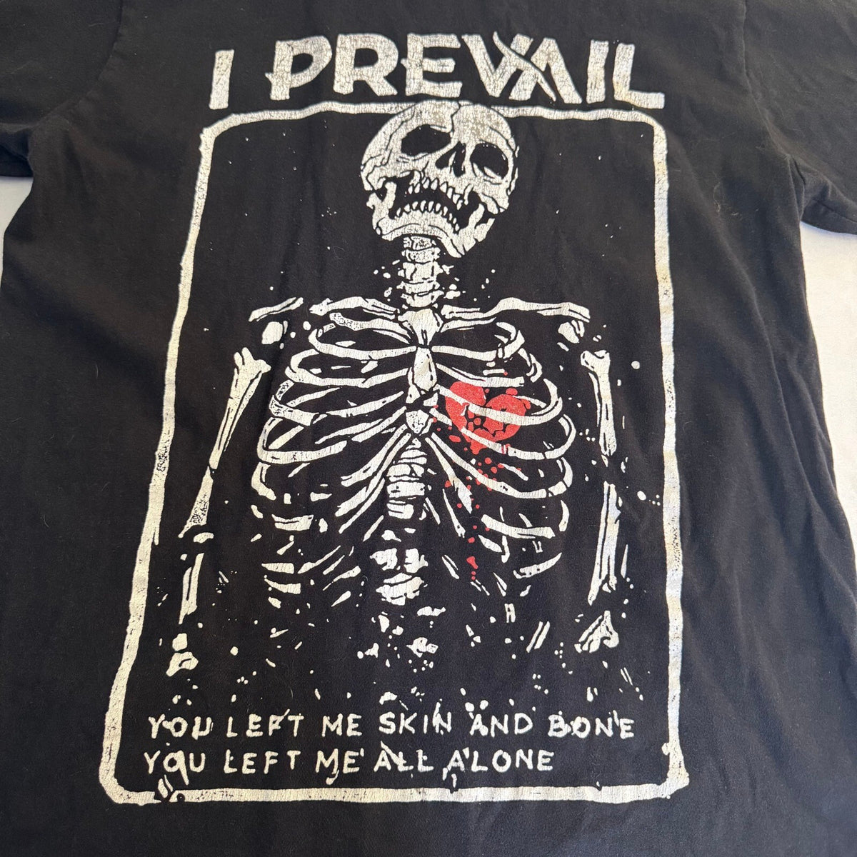 I Prevail Skeleton Skin and Bone Band Graphic T-Shirt Black Metalcore Tee