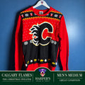 Calgary Flames Ugly Christmas Sweater NHL Official Licensed Red Black Size M