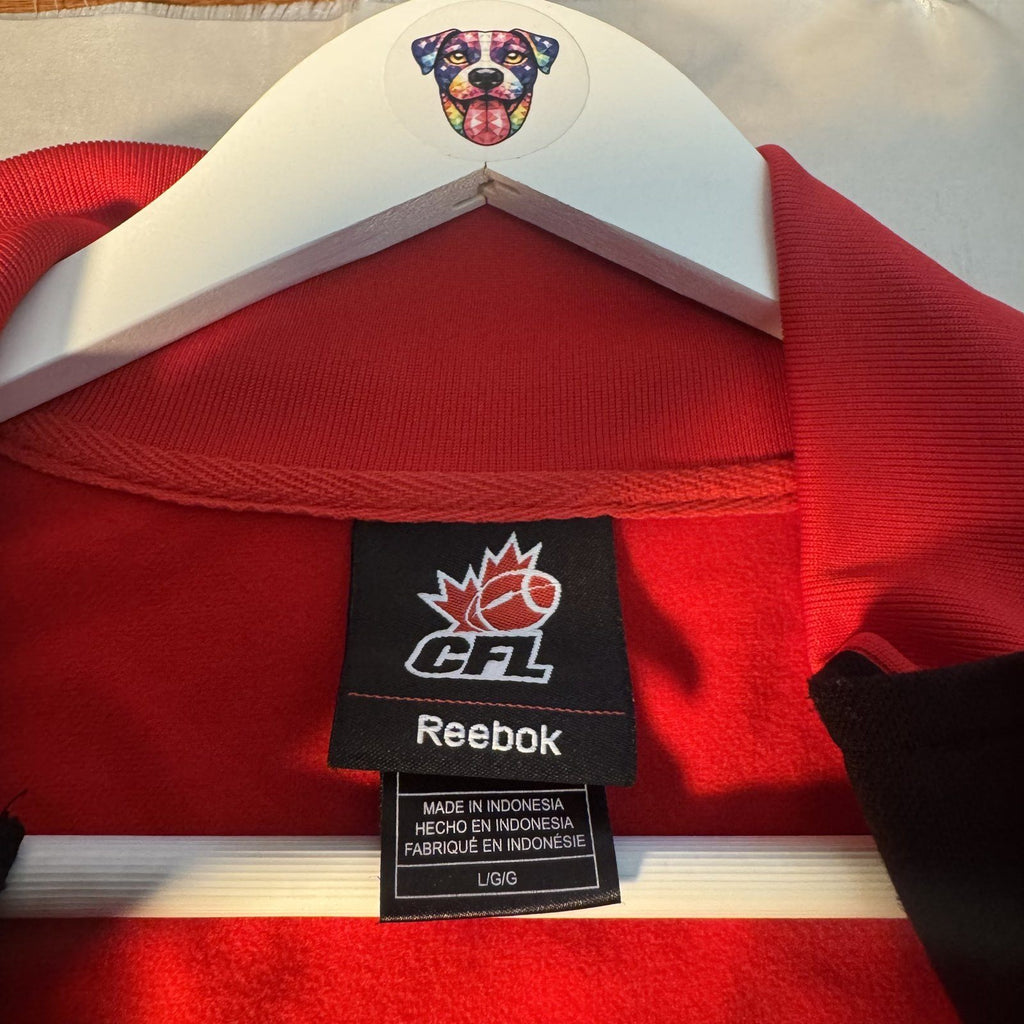 Reebok CFL Calgary Stampeders Authentic Sideline Track Jacket Sz L