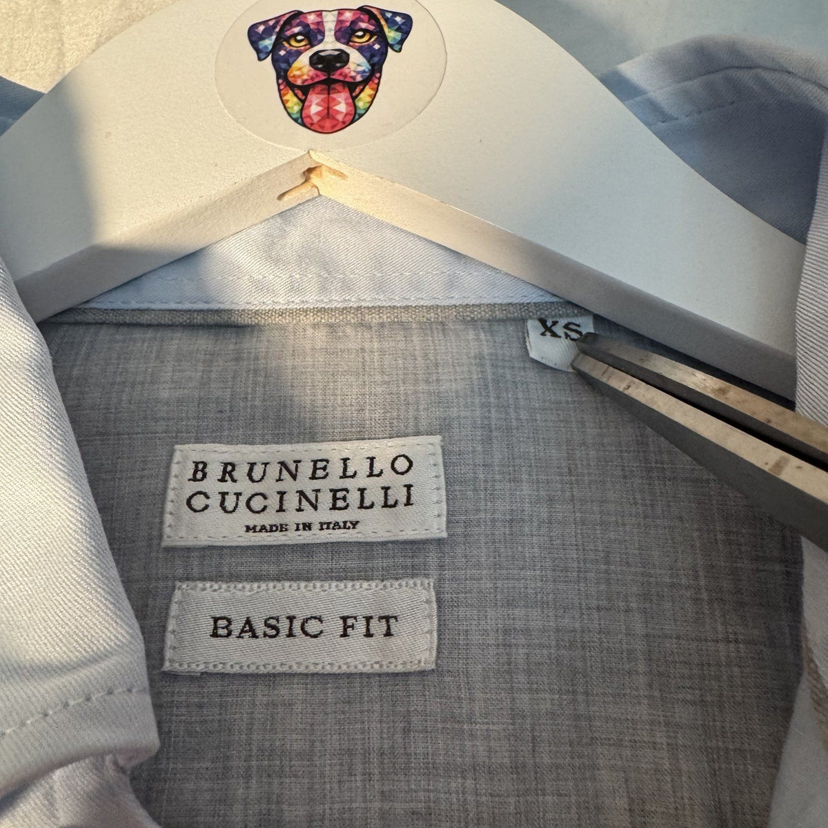Brunello Cucinelli Basic Fit Oxford Dress Shirt Light Blue Sz XS Italy AS IS