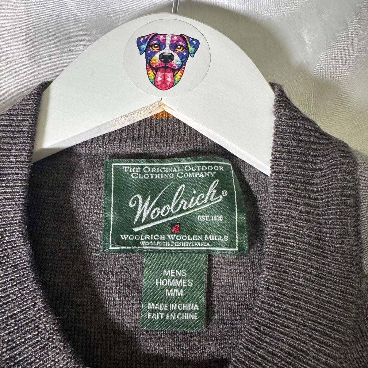 Woolrich Men's 100% Wool Crewneck Sweater Slate Heather Gray Size M