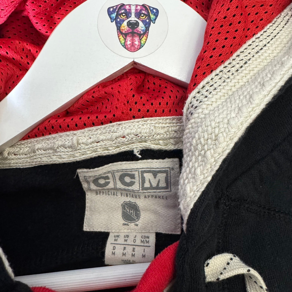 CCM Ottawa Senators Lace-Up Hockey Hoodie NHL Black Red Size M Vintage Style