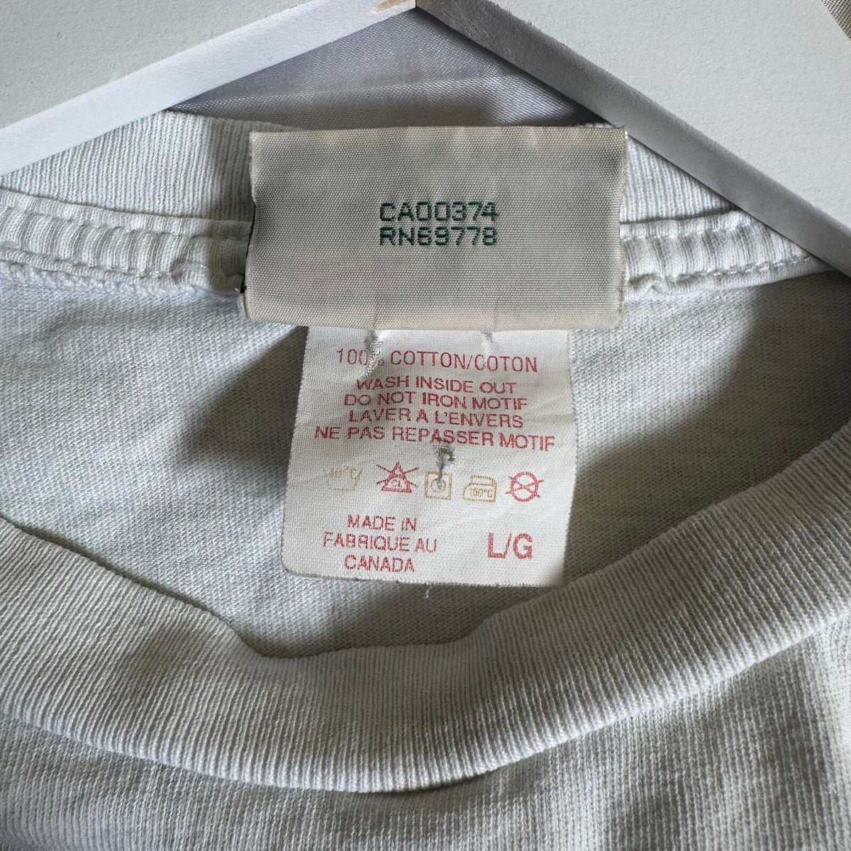 Vintage 90s Northern Reflections Cats-ercise Cropped Graphic T-Shirt White L