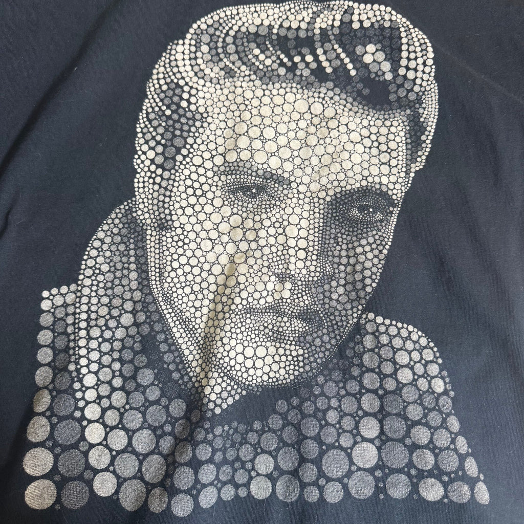 Elvis Presley Dot Art Graphic Tee Black Oleo Art Design Made in Mexico Size M