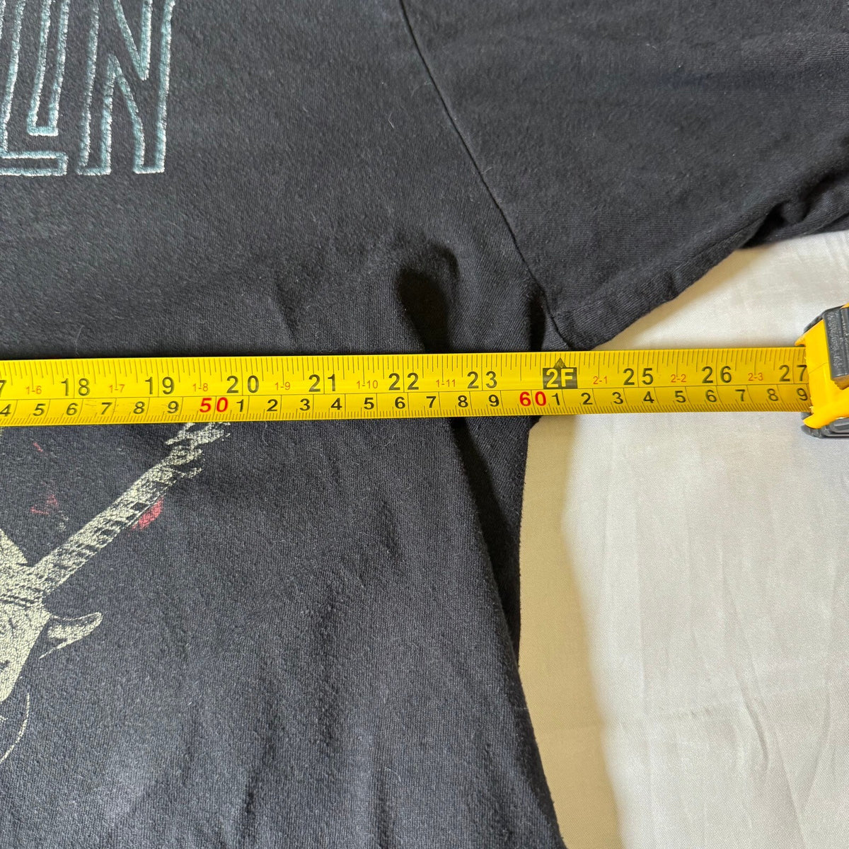 Led Zeppelin 1975 Tour Graphic Band Tee Faded Distressed Black Bravado Size XXL