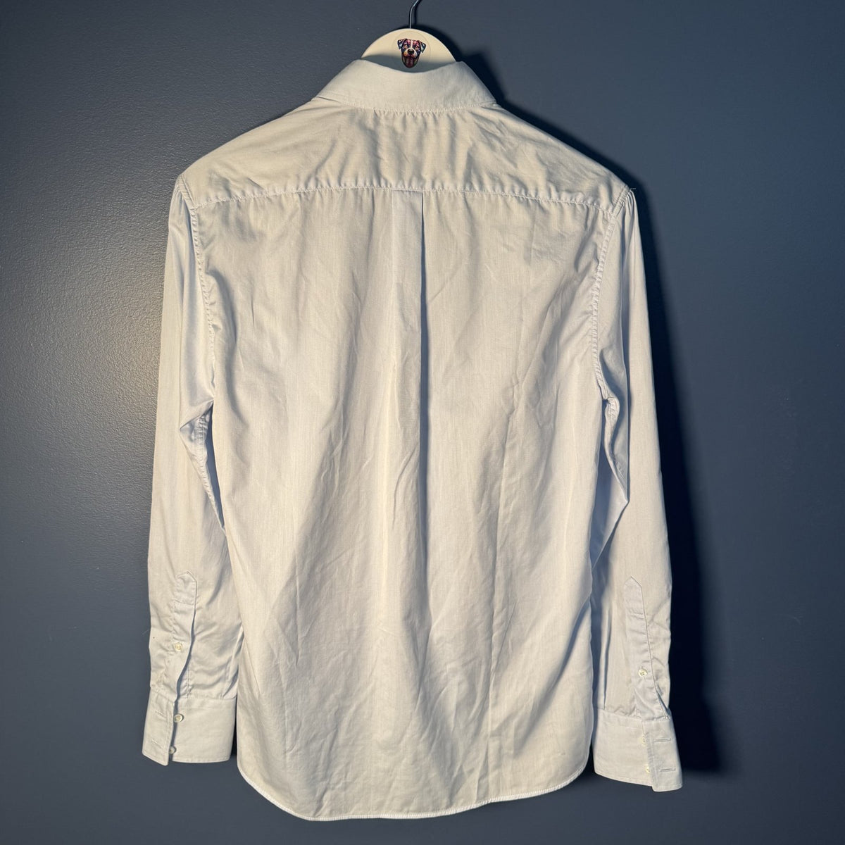 Brunello Cucinelli Basic Fit Oxford Dress Shirt Light Blue Sz XS Italy AS IS