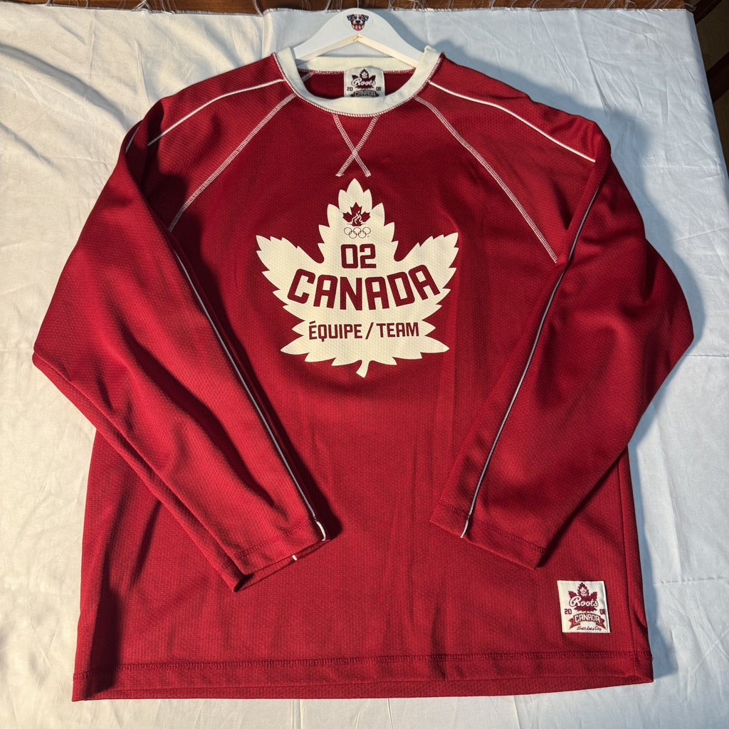 Roots 2002 Salt Lake City Olympics Team Canada Jersey Small Made in Canada Y2K