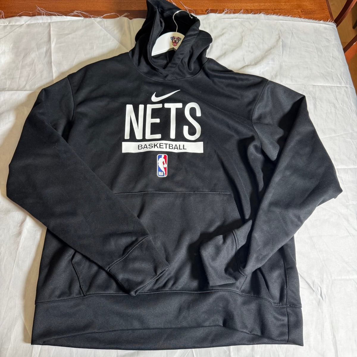 Nike Brooklyn Nets Dri-FIT Basketball Pullover Hoodie Black Size M