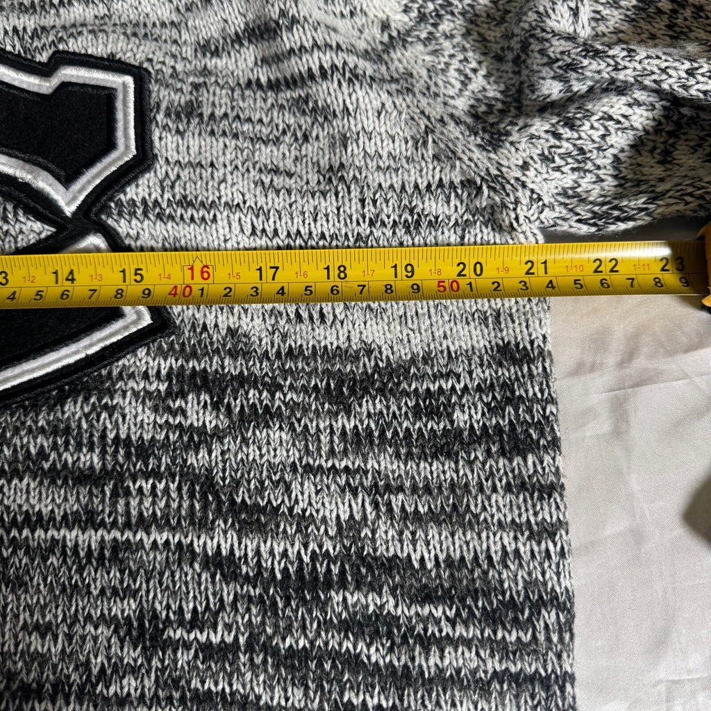 Montreal Canadiens NHL 1/4 Zip Knit Sweater Gray Black Habs Ilanco Retro Size M