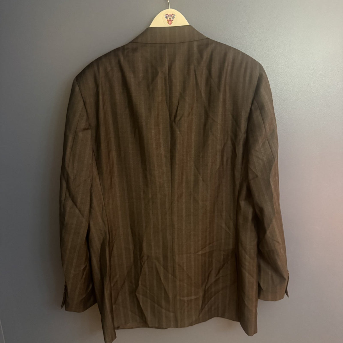 Canali Brown Pinstripe 100% Wool Sport Coat Blazer EU 56 Made in Italy