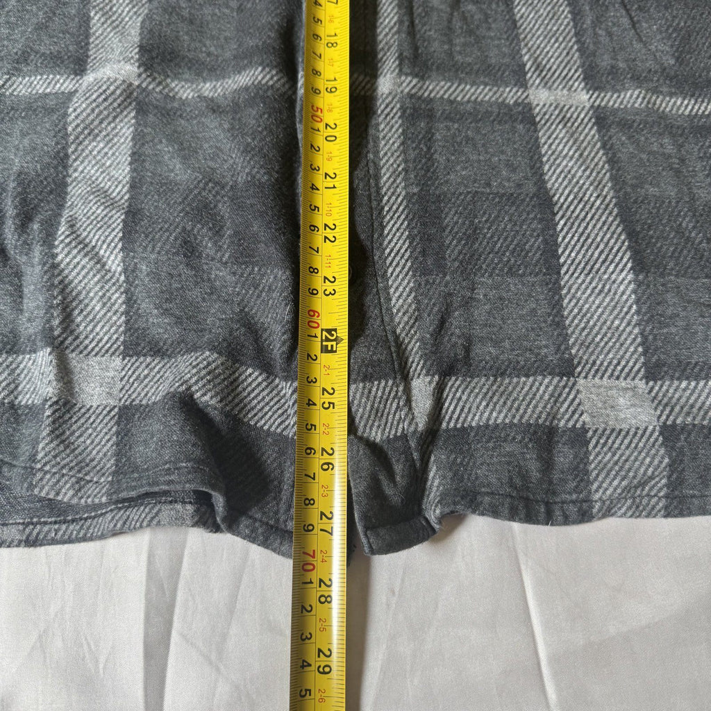 Duer Mens Gray Plaid Flannel Button-Up Shirt Jacket Size L