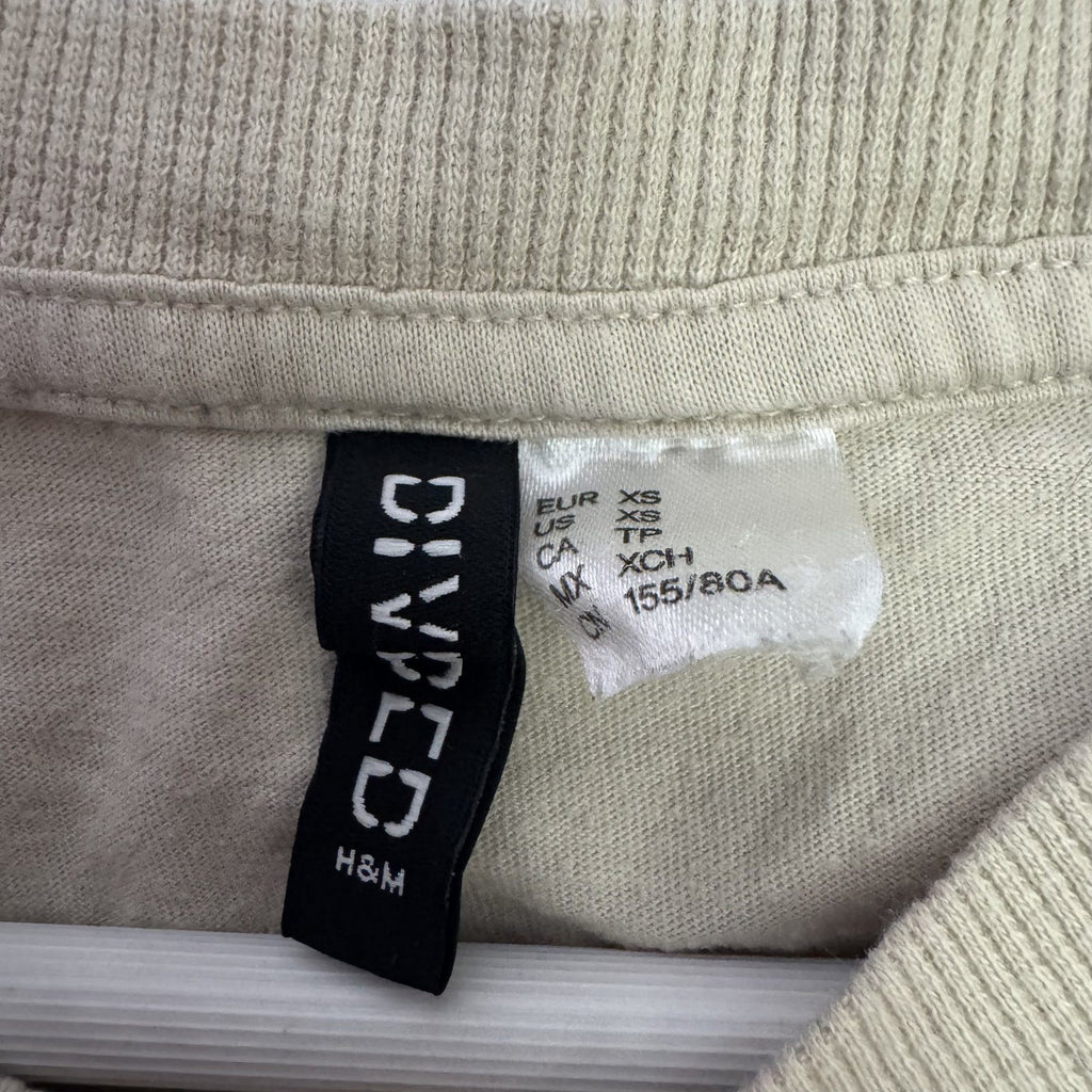 H&M Divided The Cranberries Crop Top Tee Cream XS