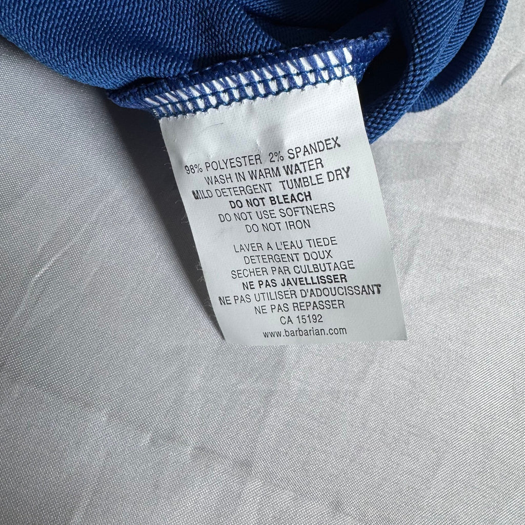 Barbarian Pro-Fit Rugby Shirt Blue White Short Sleeve Made in Canada XS NWT