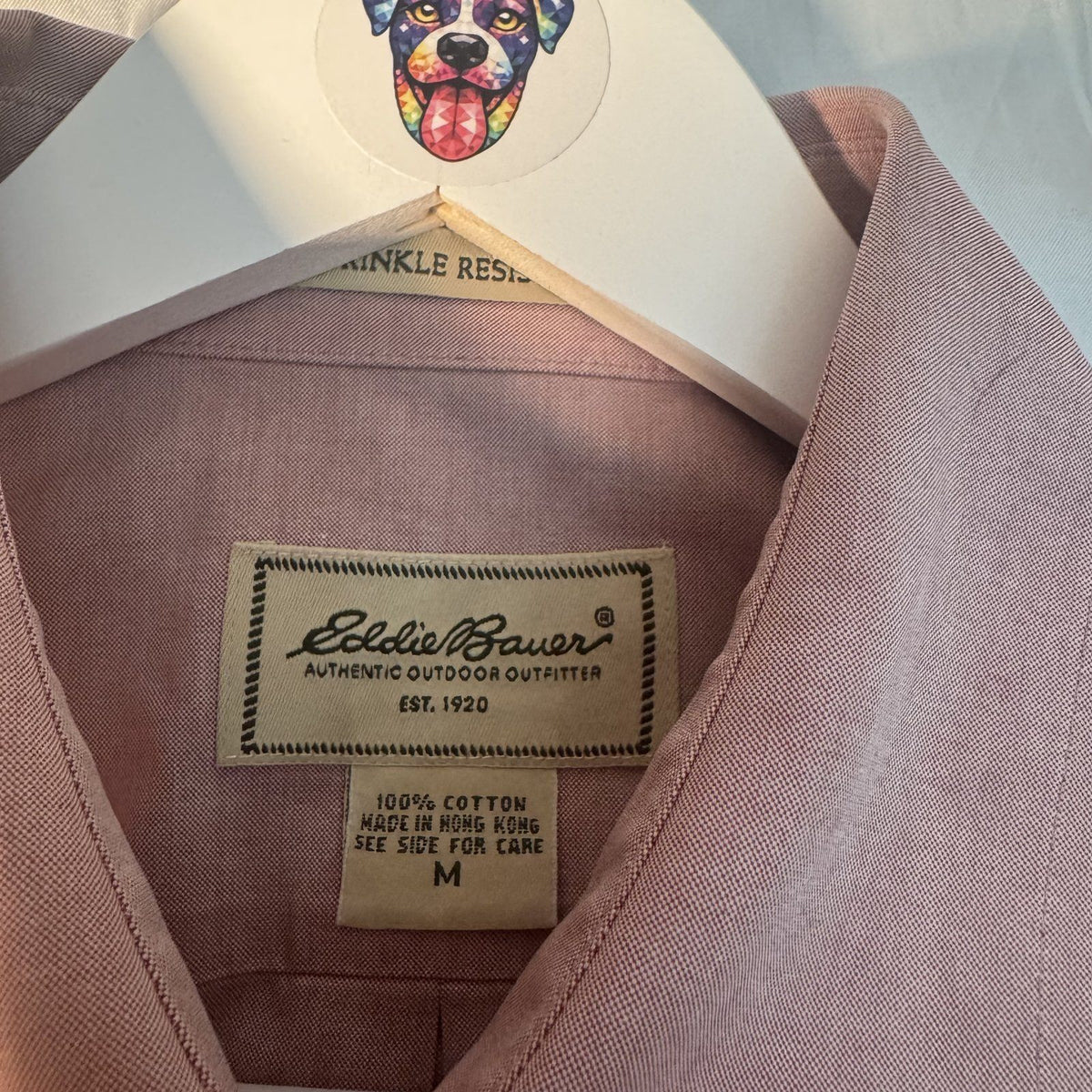 Eddie Bauer Y2K 2000s Pink Oxford Button Down Shirt Sz M Hong Kong
