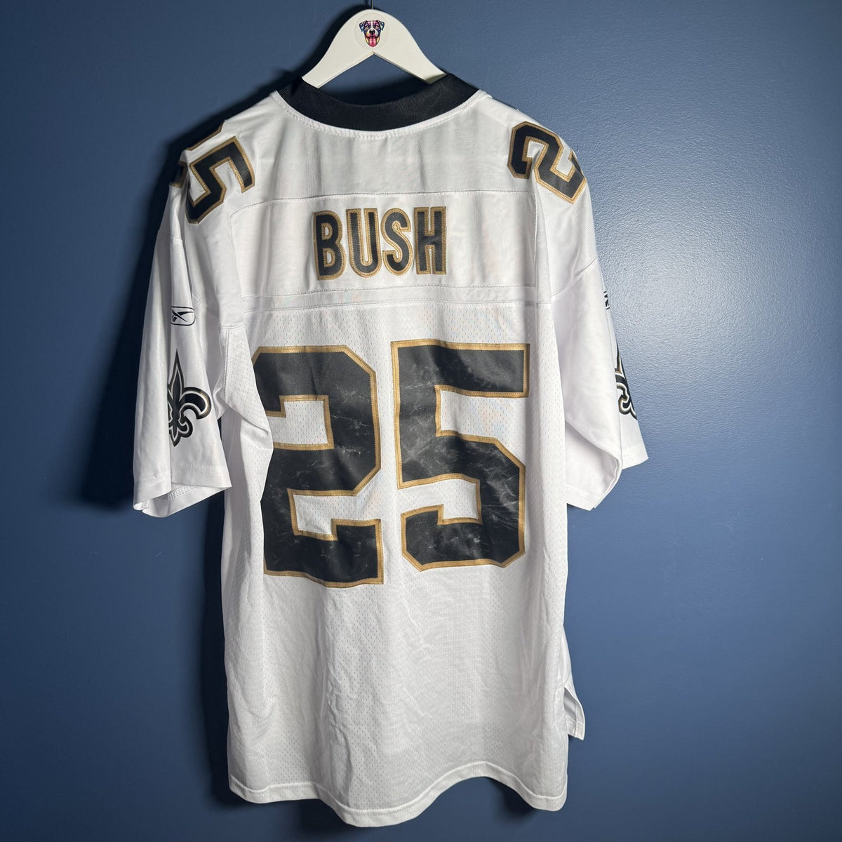 Vintage Reebok New Orleans Saints Reggie Bush 25 Jersey White XL Made in Korea