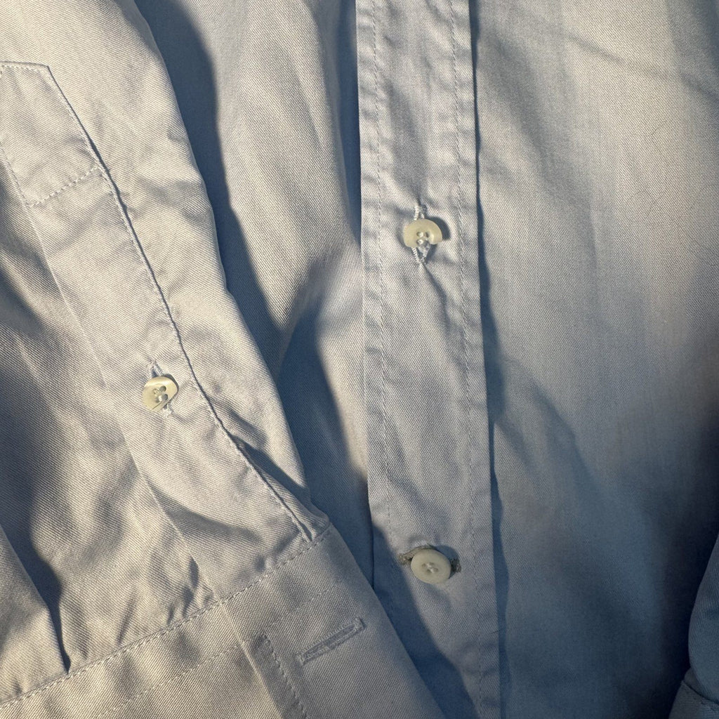 Brunello Cucinelli Basic Fit Oxford Dress Shirt Light Blue Sz XS Italy AS IS