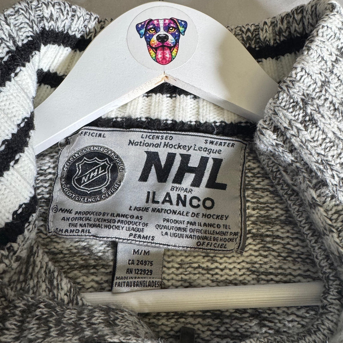 Montreal Canadiens NHL 1/4 Zip Knit Sweater Gray Black Habs Ilanco Retro Size M