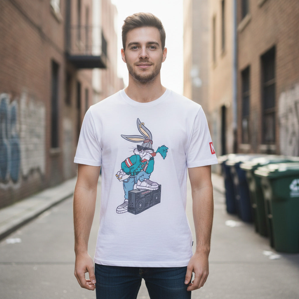 Neff x Looney Tunes Bugs Bunny Hip Hop Boombox Graphic T-Shirt Men’s Large